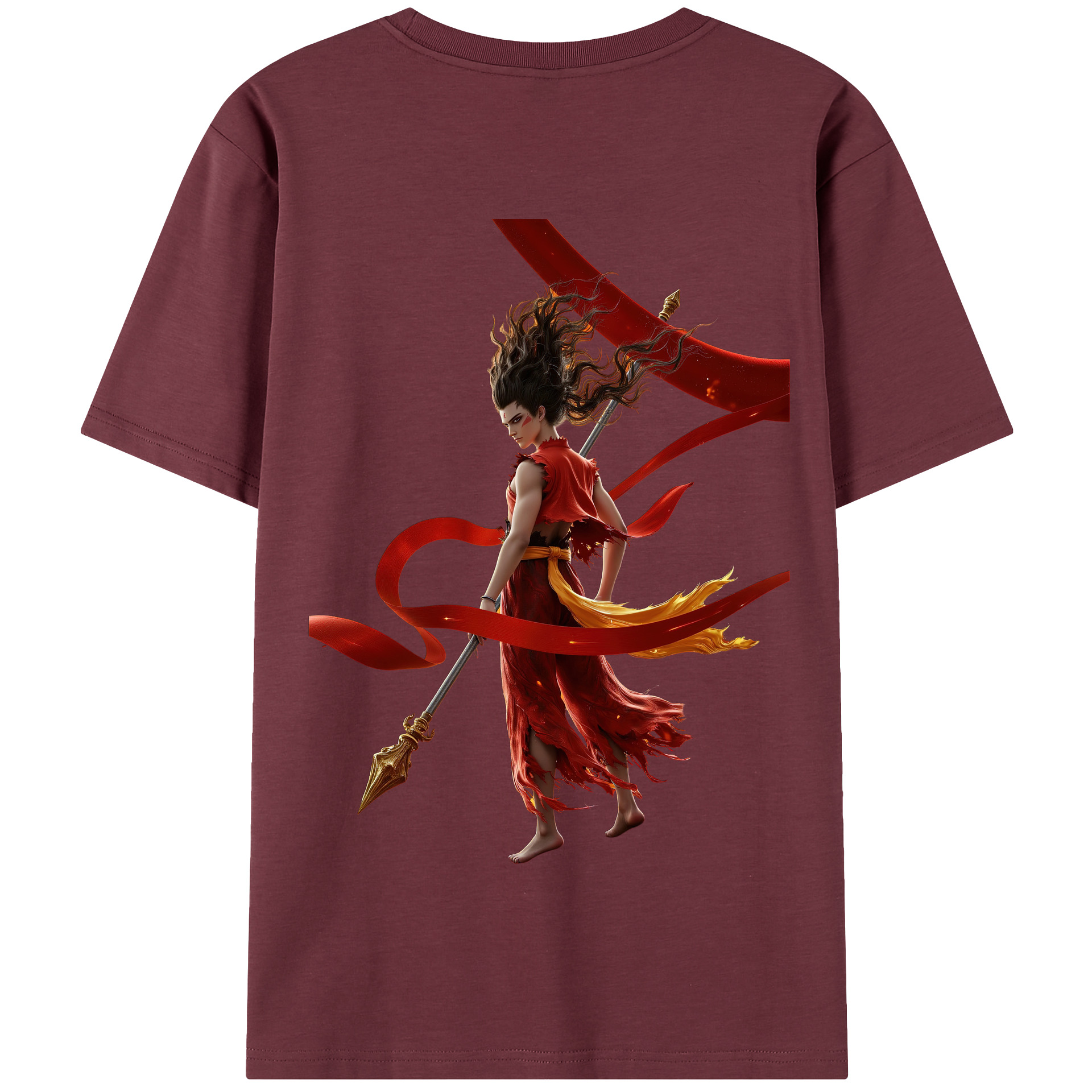 （画像用） Ne Zha 2 ナタ 魔童の大暴れ 綿100％半袖Tシャツ（背面プリント）